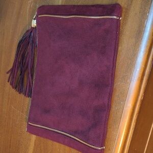 DEUX LUX OVERSIZED Wristlet FAUX SUEDE Boho Coastal Cowgirl Envelope Clutch